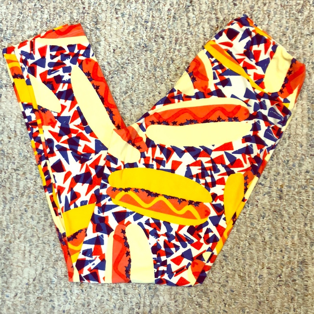 LuLaRoe OS American Hot Dog Unicorn Leggings
